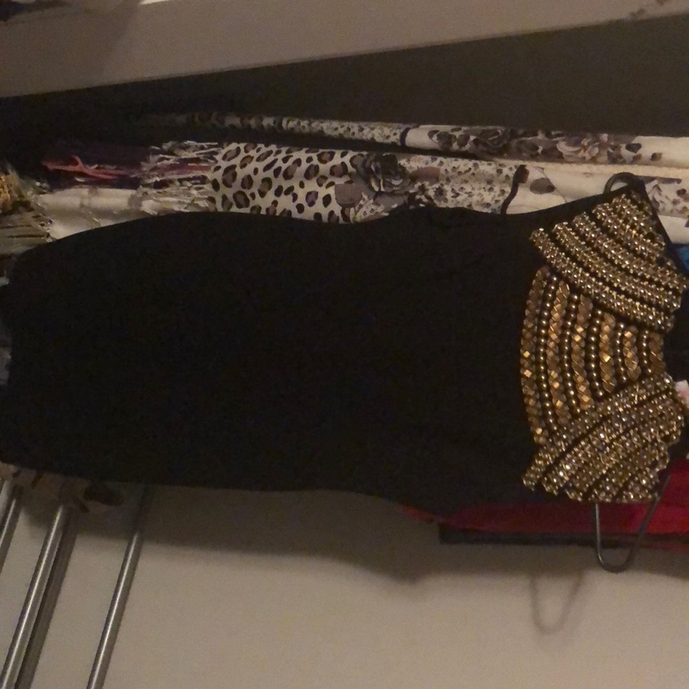 Black dress with gold